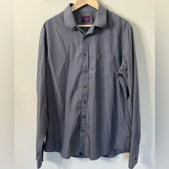 Untuckit Gray Long Sleeve Button Up Tall Slim Dress Shirt - Picture 1 of 7